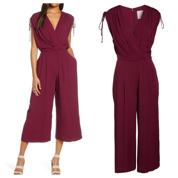 Gal Meets Glam Pants - Gal Meets Glam Luella Ruched Shoulder Jumpsuit